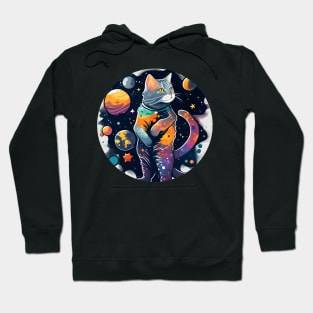 Colorful Cute Cat - Cat Beautiful Moon - Cat Lover Hoodie